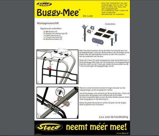 Steco Buggy-Mee De Luxe Zwart *NIEUW*